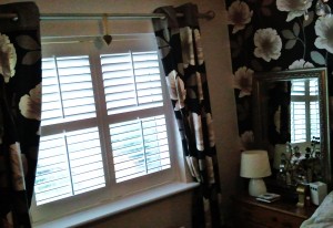 Bedroom Shutters with Curtains, no loss of light